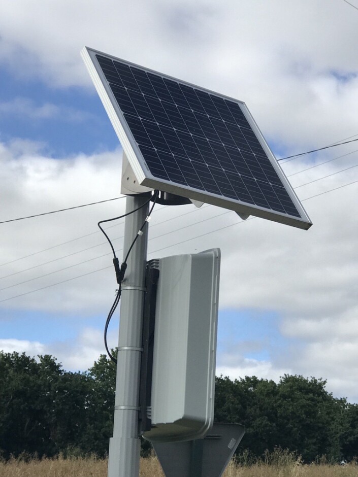 solar panel on a pole