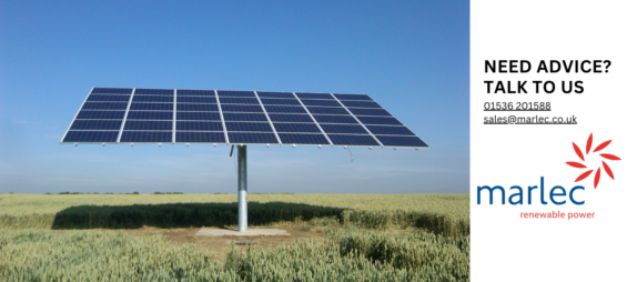 rural solar array on field